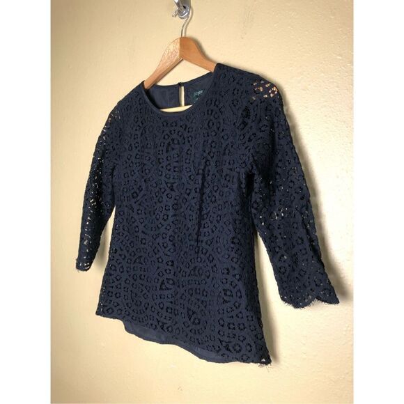 J crew factory 3/4 sleeve lace top size 0 - Picture 1 of 14